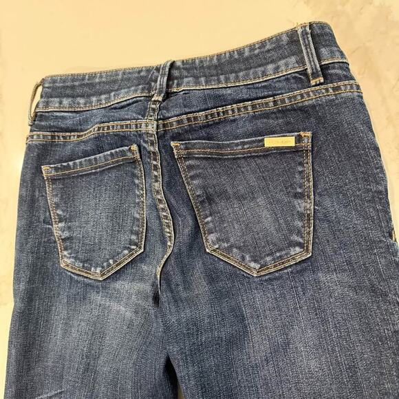 White House Black Market TheStraight Crop Embellished Denim Jeans Womens 0P Blue - Picture 7 of 10